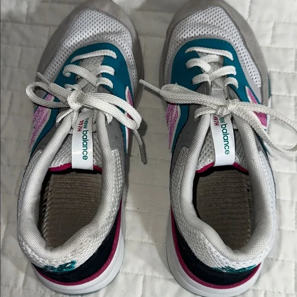 New Balance 997H Women's Sneakers in White, Pink, Teal, and Gray. NO INSOLES - Picture 5 of 7